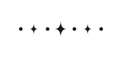 Celestial star sparkle pattern line text divider. Ornate boho mystic separator decorative element vector