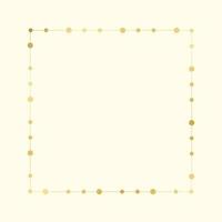 Gold Square Christmas Fairy Lights Frame Border. Abstract golden dots circle pattern frame. vector