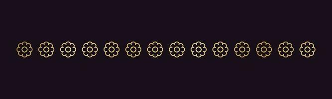 Gold floral separators border, text dividers. Line borders botanical luxury design element. vector