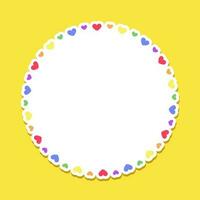 Round rainbow frame. Border template with copy space. Pride month flag concept. Vector flat illustration.