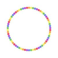 Round rainbow frame. Border template with copy space. Pride month flag concept. Vector flat illustration.