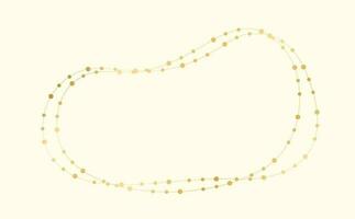 Gold Christmas Fairy Lights Frame Border Template. Abstract golden dots circle frame. vector