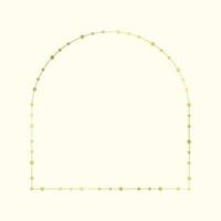 Abstract geometric arch frame with golden dots pattern. Gold Christmas Fairy Lights Frame Border. vector