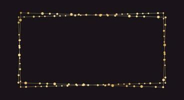oro rectángulo Navidad hada luces marco borde. resumen dorado puntos circulo modelo marco. vector