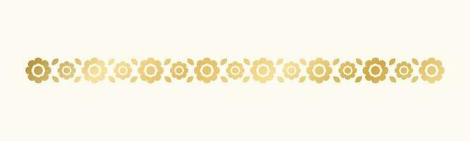 Gold floral separators border, text dividers. Line borders botanical luxury design element. vector