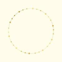 Gold Round Christmas Fairy Lights Frame Border. Abstract golden dots circle frame. vector