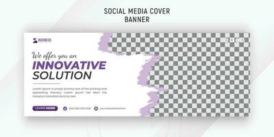 Corporate business solution social media banner template for promotion with abstract shapes, digital marketing agency live webinar to promote your business vector