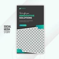 Business and corporate social media story design template with gradient color shapes and white background vector