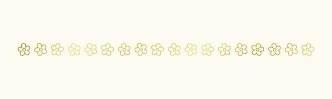 Gold floral separators border, text dividers. Line borders botanical luxury design element. vector