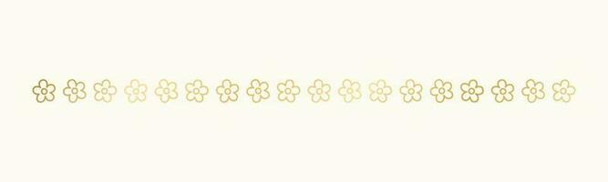 Gold floral separators border, text dividers. Line borders botanical luxury design element. vector