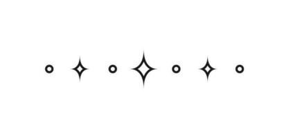Celestial star sparkle pattern line text divider. Ornate boho mystic separator decorative element vector