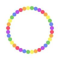 Round rainbow frame. Border template with copy space. Pride month flag concept. Vector flat illustration.