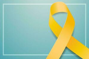 Sarcoma cancer awareness month concept. Banner template with yellow ribbon. Vector illustration.