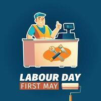 Labor day illustration 21 may all world labor day post vector