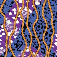 continuous design with animal print and ropes. Pattern seamless for textile industry. vector