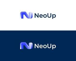 NU Modern logo design for tech and technology company logo vector