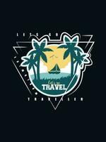 diseño de camiseta de viaje turístico, diseño de camiseta de viaje de aventura vector