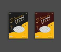 delicious food menu flyer or poster  template design. vector