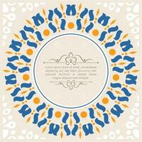 Calligraphy circle ornament frame line vector
