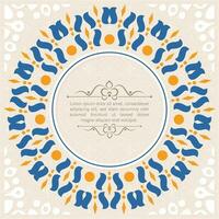 Calligraphy circle ornament frame line vector