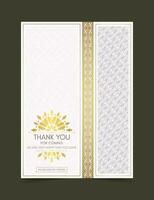 classic gold thank you wedding card vector