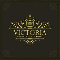 Luxury hotel label template. Trendy vintage royal ornament frames illustration vector