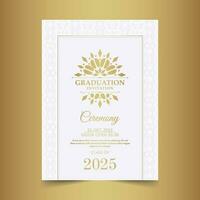 Elegant graduation invitation template with ornament vector