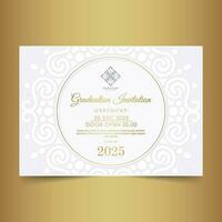 Elegant graduation invitation template with ornament vector