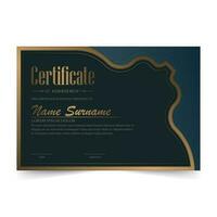 Luxury black and gold certificate with gold frame color vector