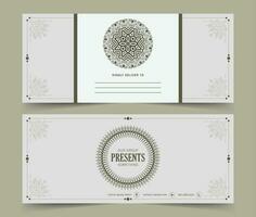 Elegant border pattern business card design vector