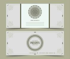 Elegant border pattern business card design vector