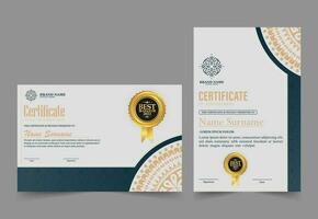 Achievement certificate best award diploma vector