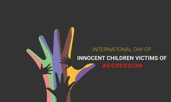 internacional día de inocente niños víctimas de agresión. fondo, bandera, tarjeta, póster, modelo. vector ilustración.