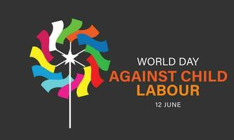 World day against Child Labour. background, banner, card, poster, template. Vector illustration.