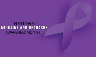 National Migraine and headache awareness month june. background, banner, card, poster, template. Vector illustration.