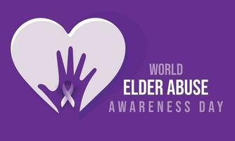 World Elder abuse awareness day. background, banner, card, poster, template. Vector illustration.