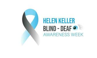 Helen Keller Blind and Deaf awareness week. background, banner, card, poster, template. Vector illustration.