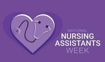 Nursing assistants week june month. background, banner, card, poster, template. Vector illustration.