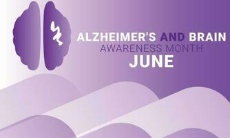 Alzheimer y cerebro conciencia mes. fondo, bandera, tarjeta, póster, modelo. vector ilustración.