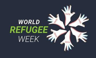 World Refugee week. background, banner, card, poster, template. Vector illustration.