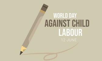 World day against Child Labour. background, banner, card, poster, template. Vector illustration.