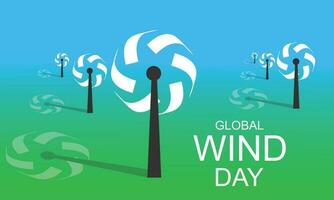 Global wind day. background, banner, card, poster, template. Vector illustration.