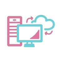 computer cloud icon vector