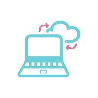 computer cloud icon, storage icon vector