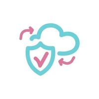 cloud storage icon, storage safety icon vector