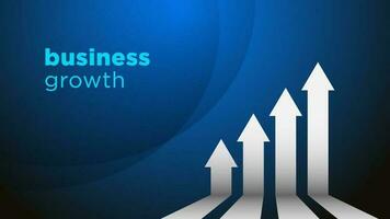 Arrows of business sale growth on dark blue vector background