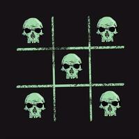 Tic tac toe game formed skulls vector image