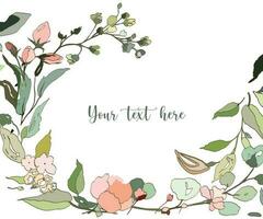 floral template for wedding cards or romantic invitations. vector