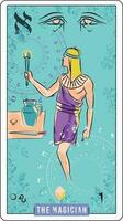 first egyptian tarot card called The Magician. vector illustration to guess the future