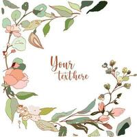 floral template for wedding cards or romantic invitations. vector